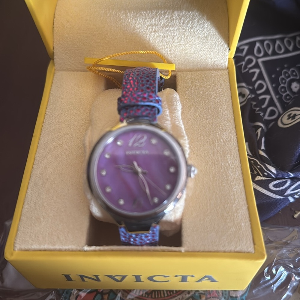 Invicta Women's Watch with Purple Dial and Silver Case